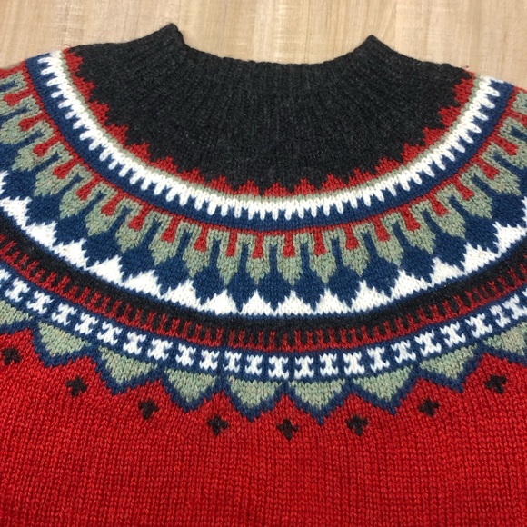 Vintage Eddie Bauer Fair Isle Wool Sweater - Picture 2 of 7